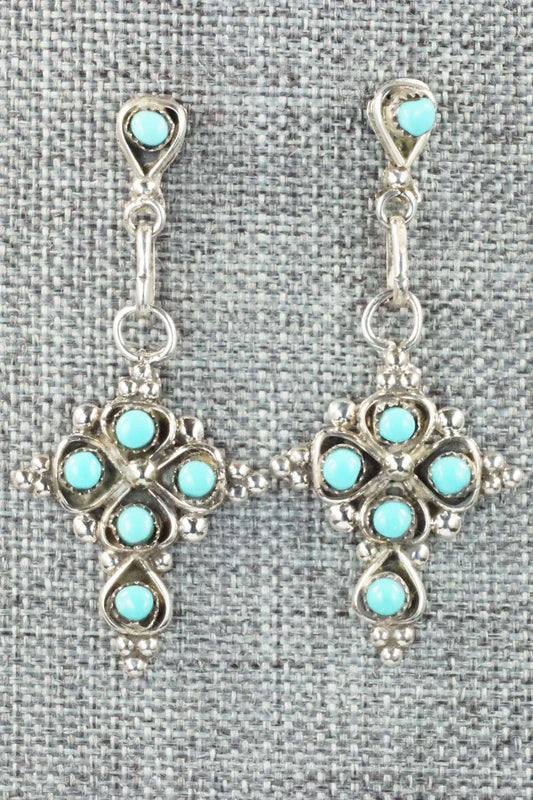 Turquoise & Sterling Silver Earrings - Verdie Booqua