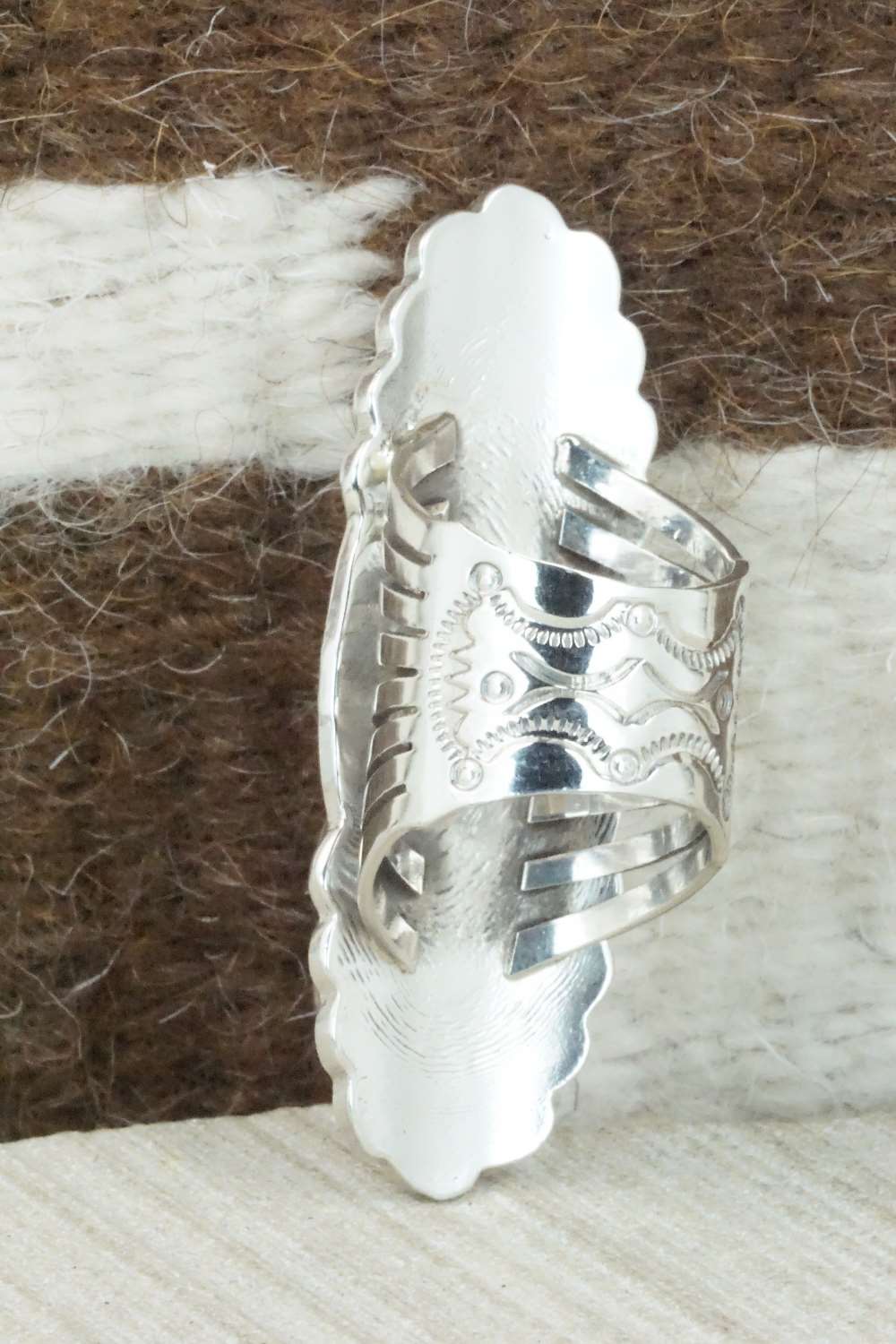 Turquoise and Sterling Silver Ring - Mike Smith - Size 6.5