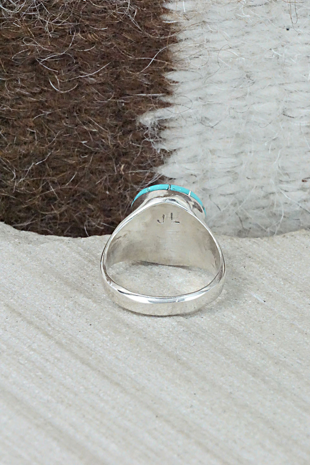 Turquoise & Sterling Silver Ring - Johnson Laweka - Size 5.5
