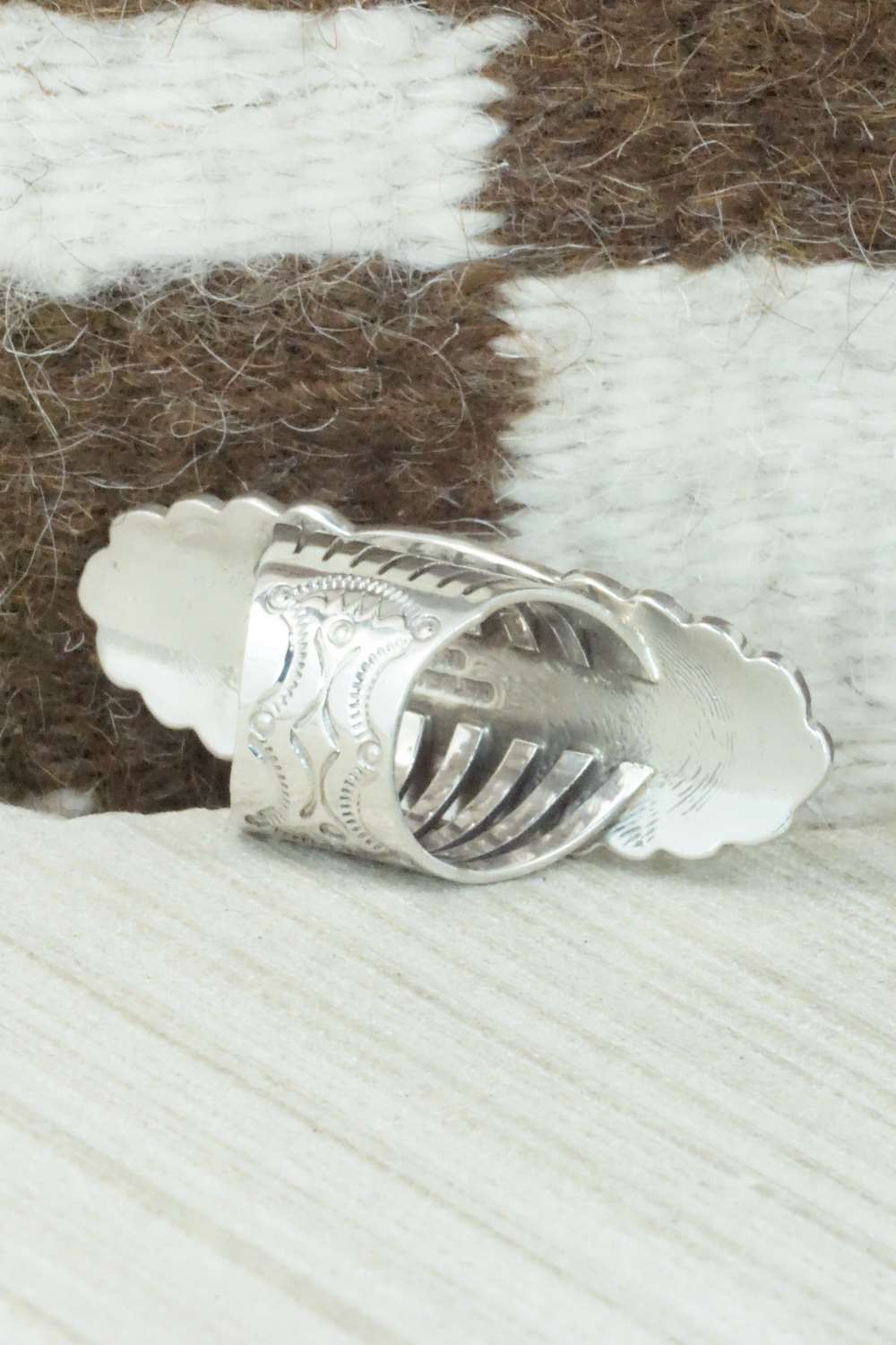 Turquoise and Sterling Silver Ring - Mike Smith - Size 6.5