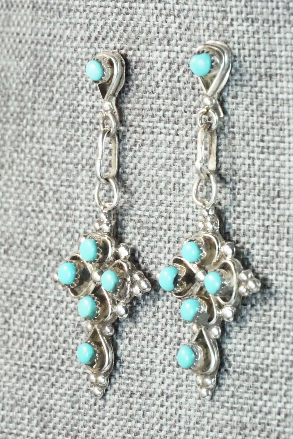 Turquoise & Sterling Silver Earrings - Verdie Booqua