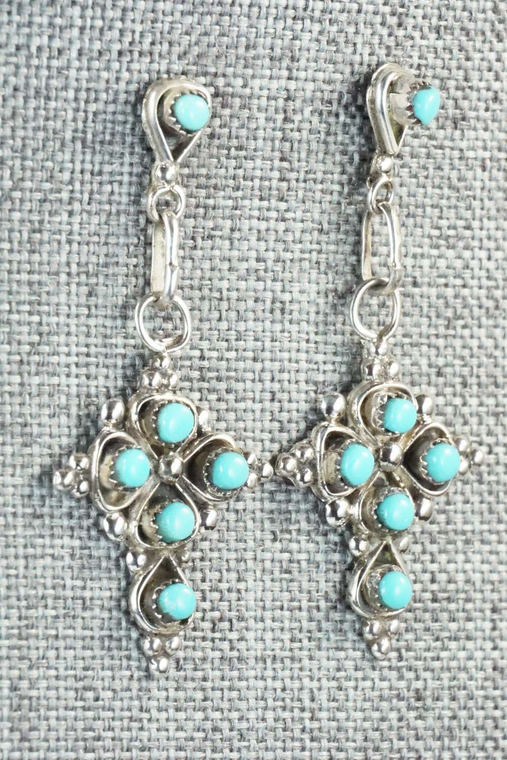 Turquoise & Sterling Silver Earrings - Verdie Booqua