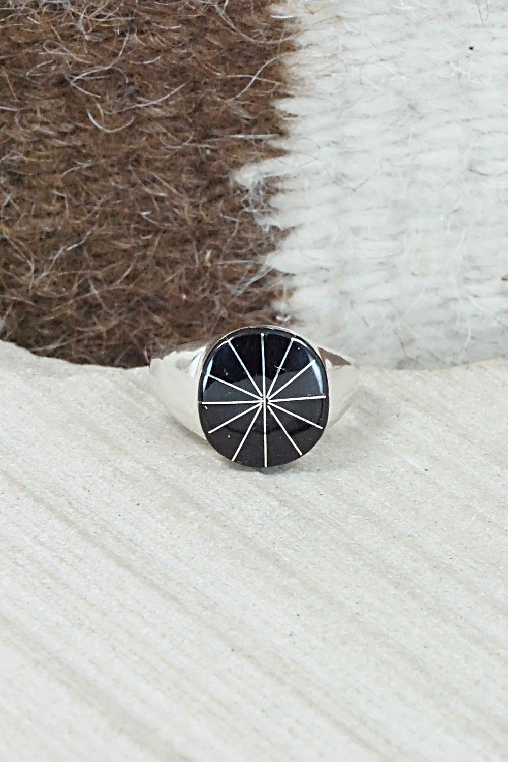 Onyx & Sterling Silver Ring - Johnson Laweka - Size 6