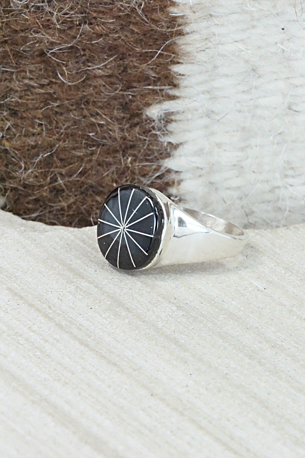 Onyx & Sterling Silver Ring - Johnson Laweka - Size 6