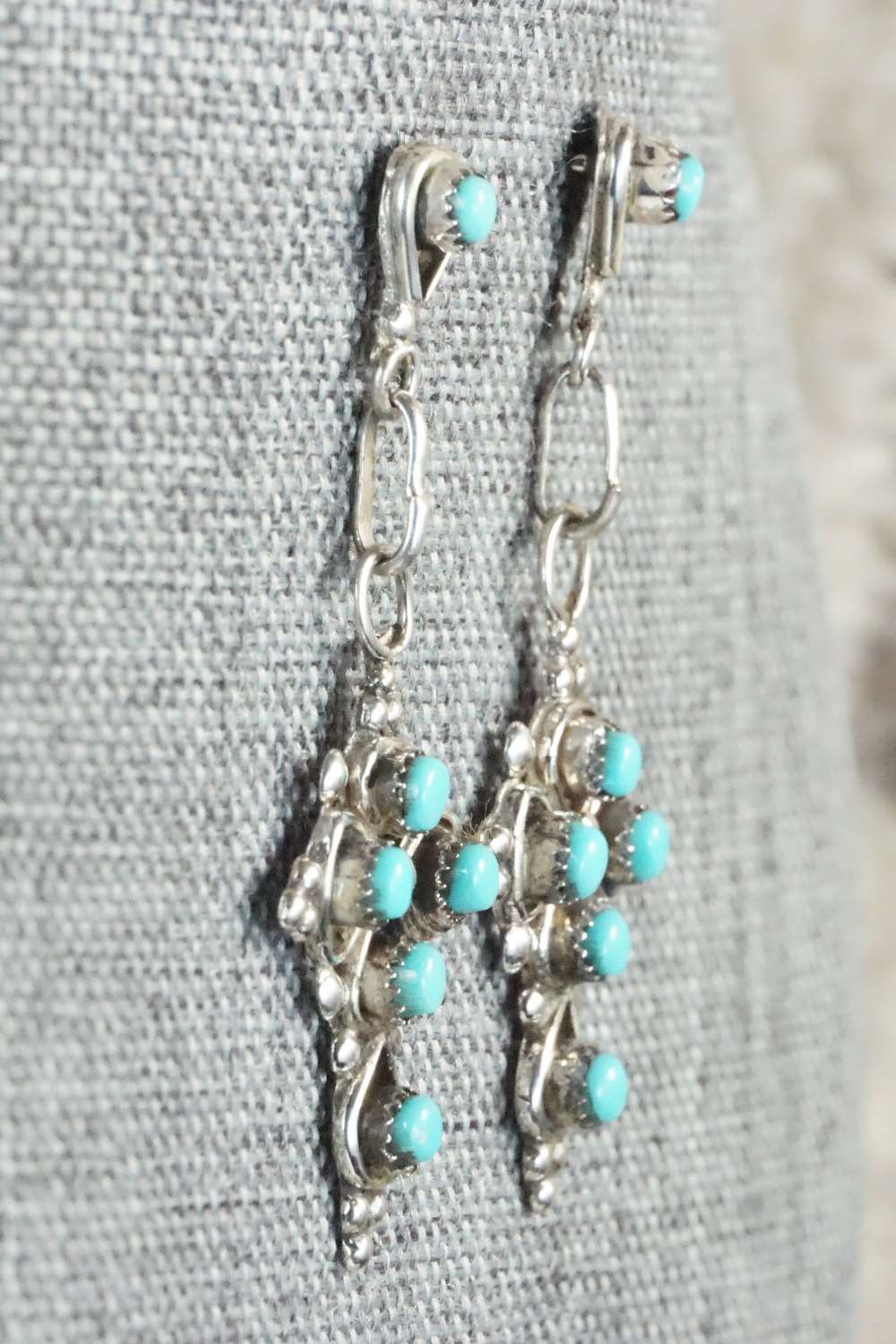 Turquoise & Sterling Silver Earrings - Verdie Booqua