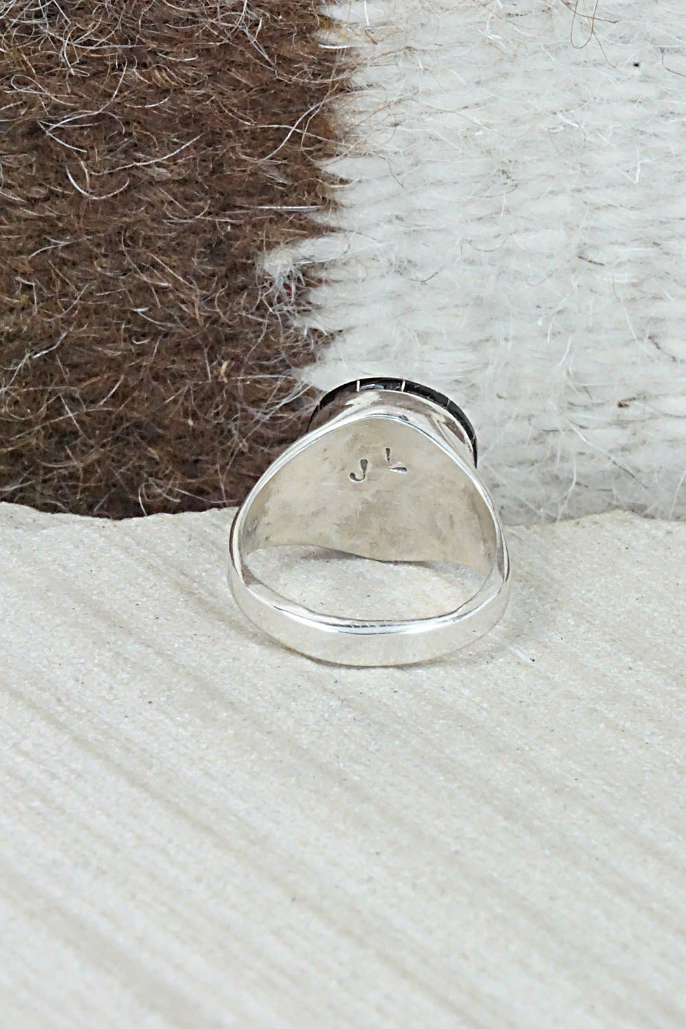 Onyx & Sterling Silver Ring - Johnson Laweka - Size 6
