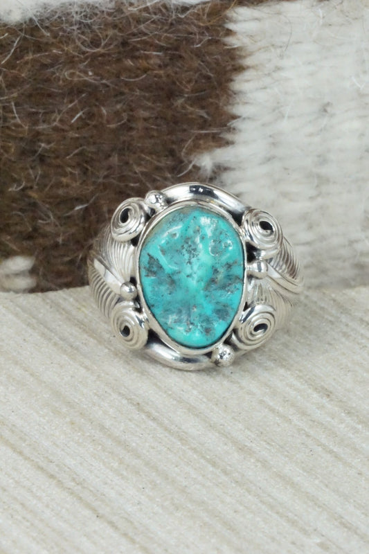 Turquoise & Sterling Silver Ring - Darrell Morgan - Size 12