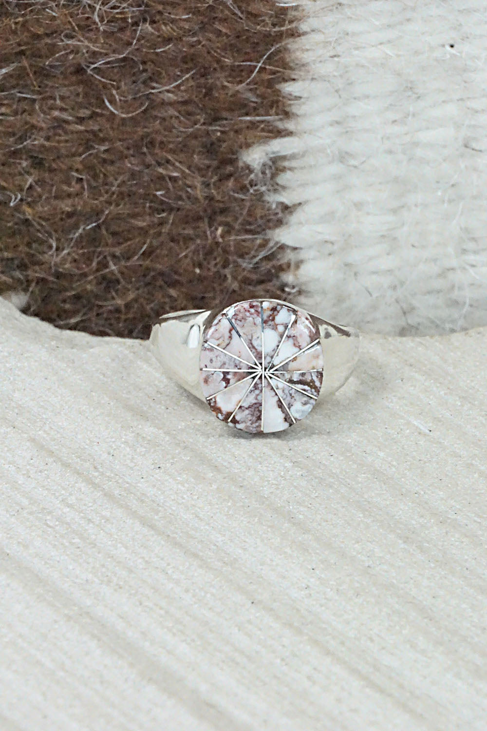 Wild Horse & Sterling Silver Ring - Johnson Laweka - Size 7.5