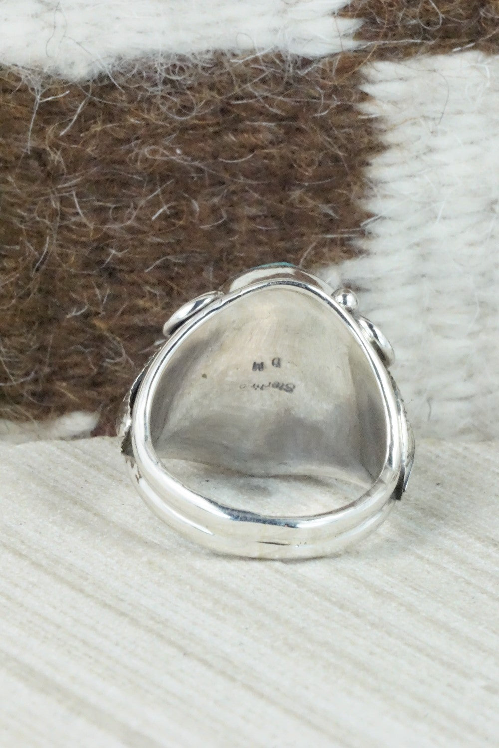 Turquoise & Sterling Silver Ring - Darrell Morgan - Size 12