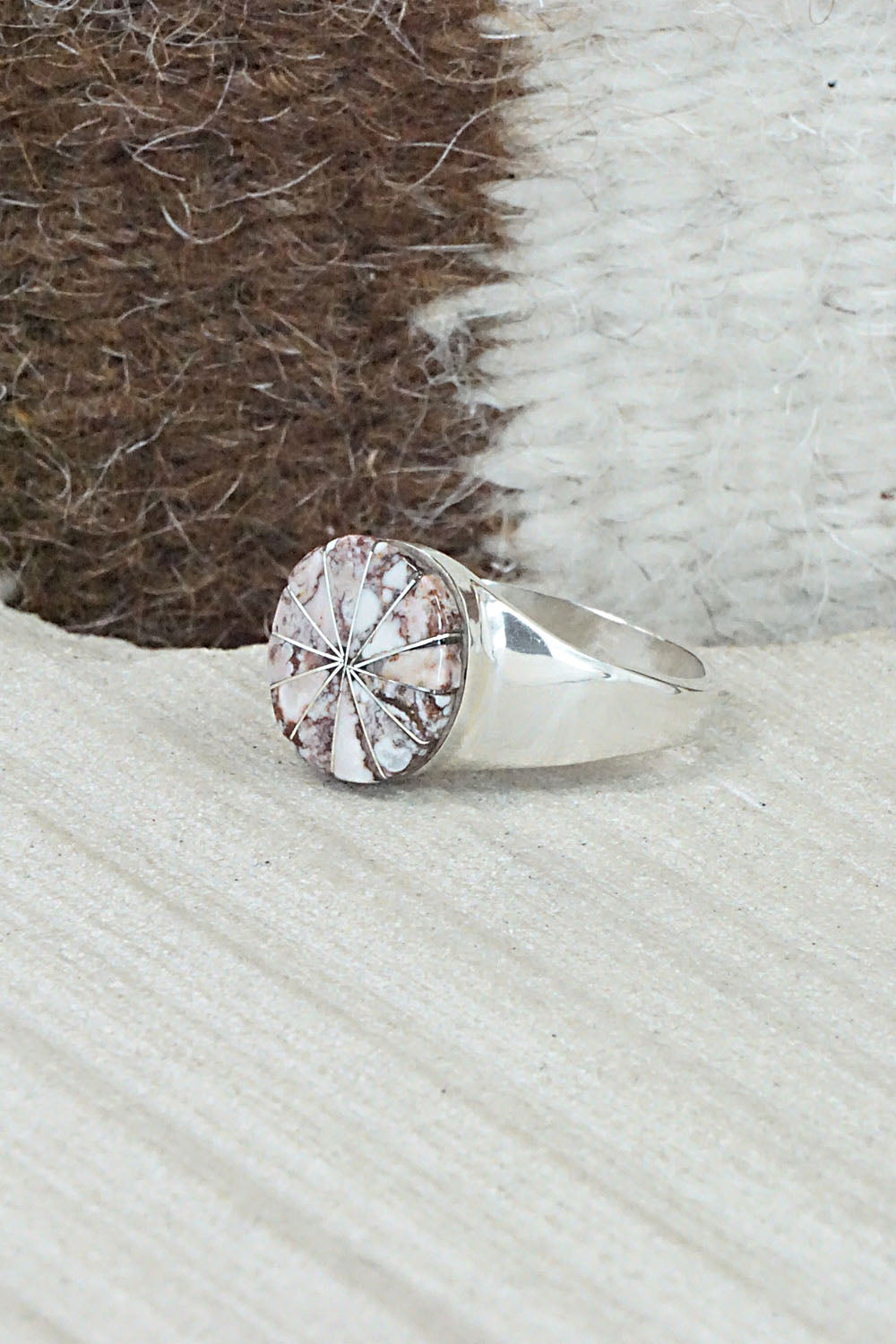 Wild Horse & Sterling Silver Ring - Johnson Laweka - Size 7.5