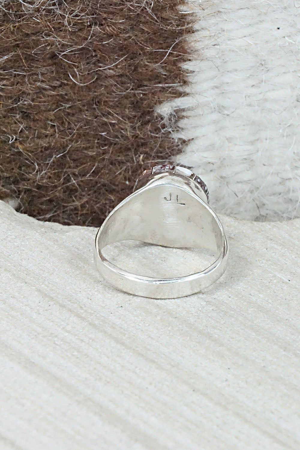 Wild Horse & Sterling Silver Ring - Johnson Laweka - Size 7.5