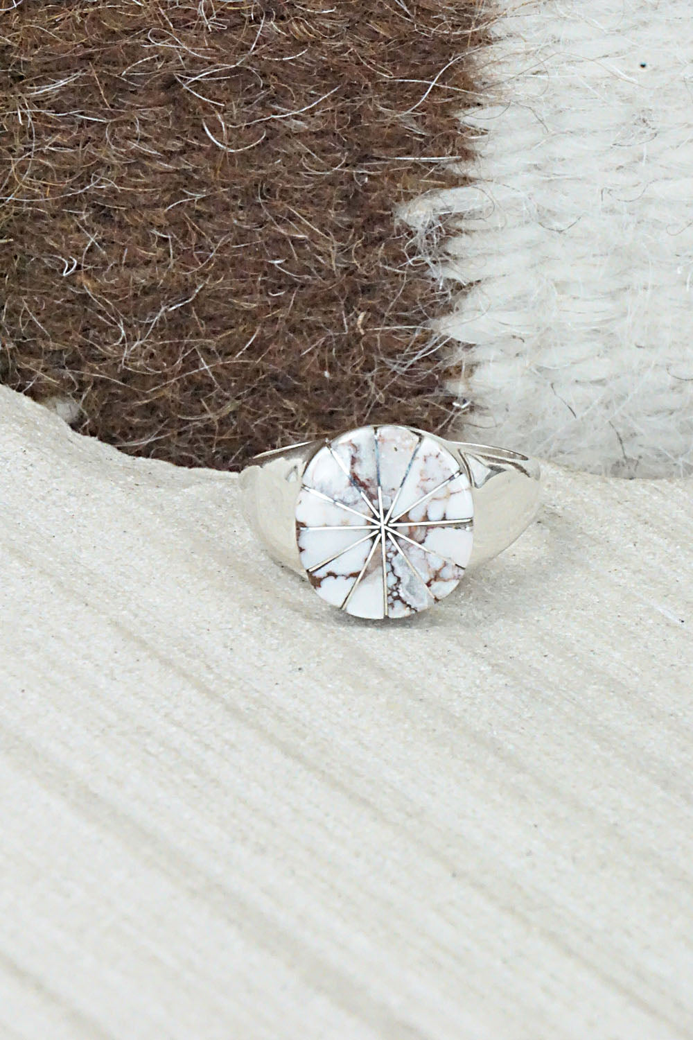 Wild Horse & Sterling Silver Ring - Johnson Laweka - Size 7.5