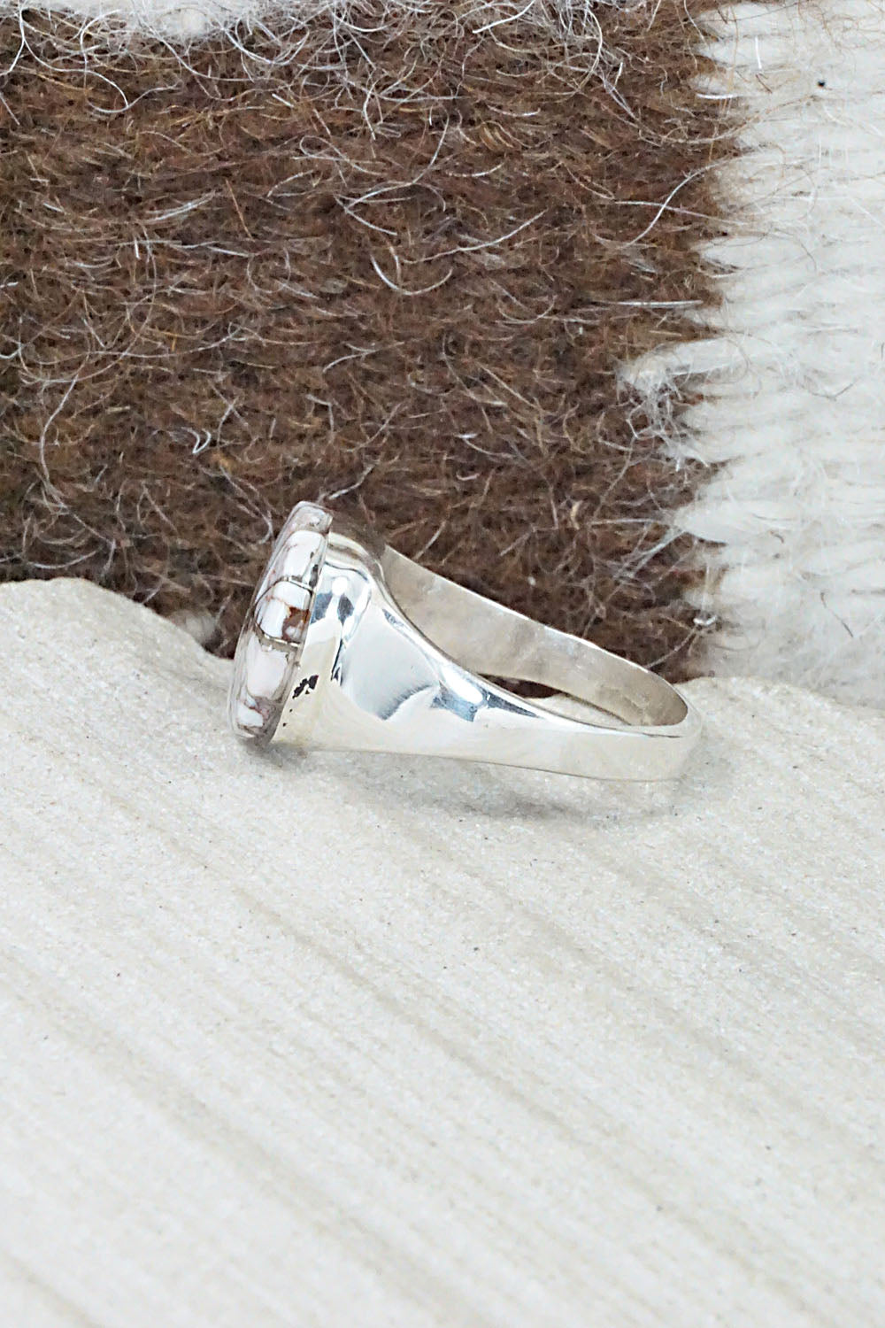 Wild Horse & Sterling Silver Ring - Johnson Laweka - Size 7.5