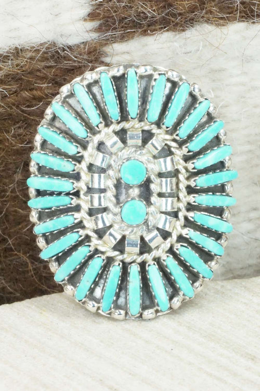 Turquoise & Sterling Silver Ring - Charlie Jon - Size 8.25