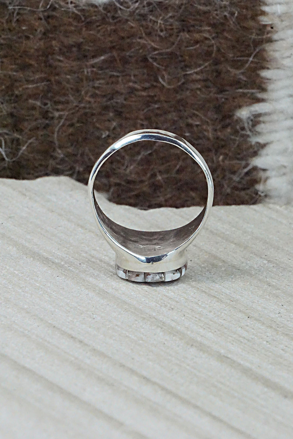 Wild Horse & Sterling Silver Ring - Johnson Laweka - Size 7.5