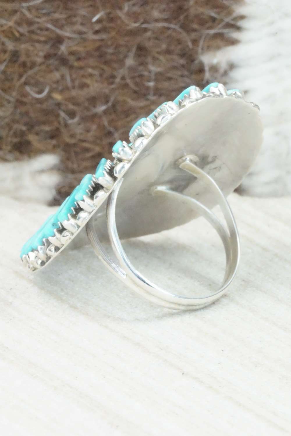 Turquoise & Sterling Silver Ring - Charlie Jon - Size 8.25
