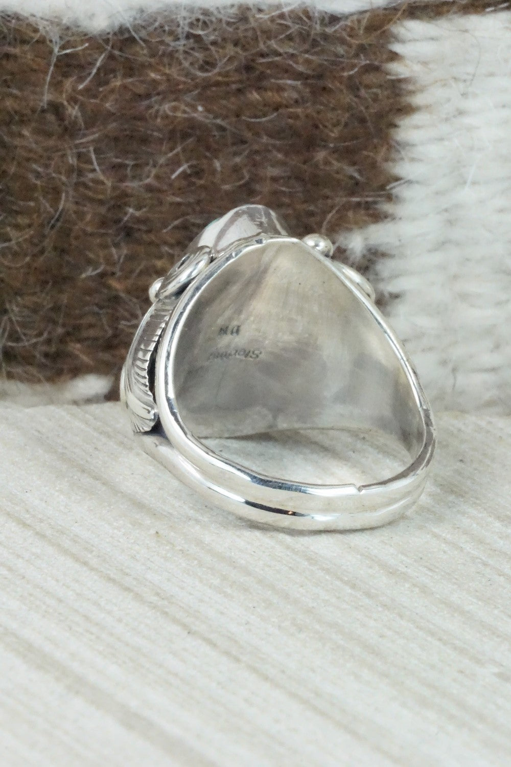 Turquoise & Sterling Silver Ring - Darrell Morgan - Size 13.75