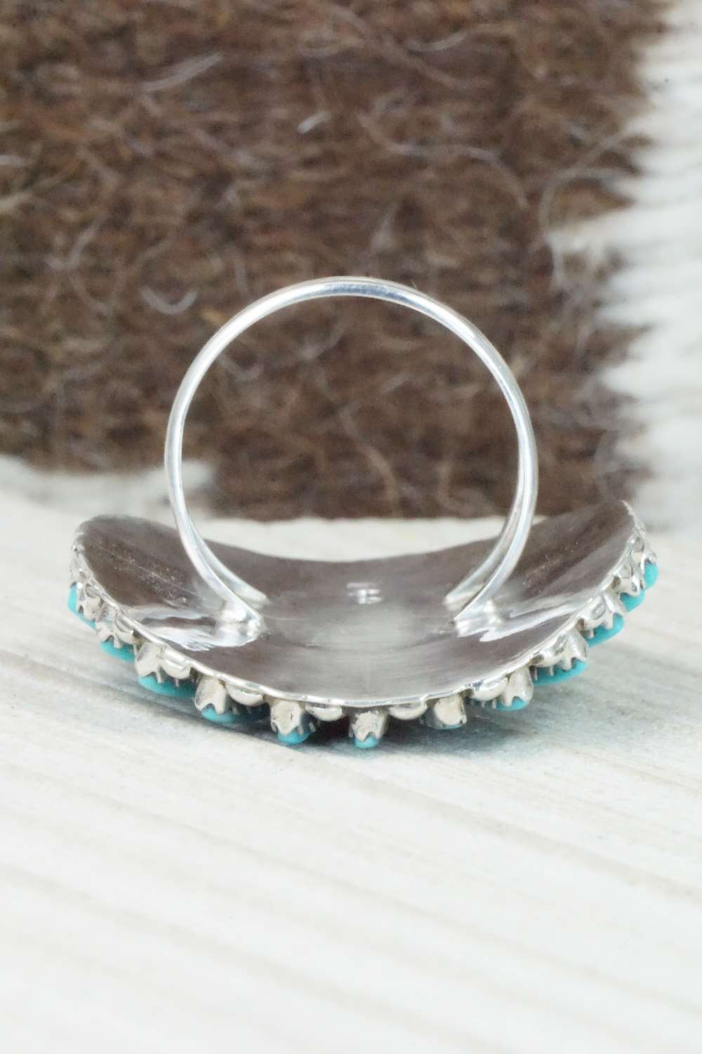 Turquoise & Sterling Silver Ring - Charlie Jon - Size 8.25