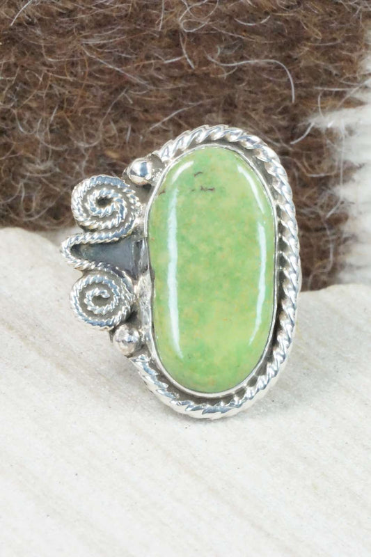 Turquoise & Sterling Silver Ring - Delbert Arviso - Size 8.75