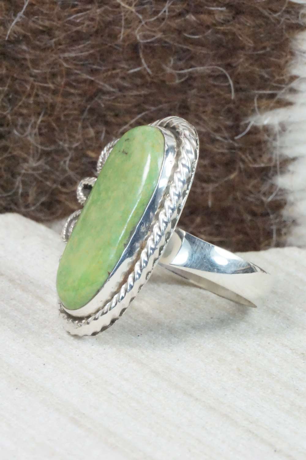 Turquoise & Sterling Silver Ring - Delbert Arviso - Size 8.75
