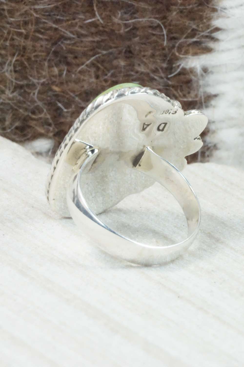 Turquoise & Sterling Silver Ring - Delbert Arviso - Size 8.75