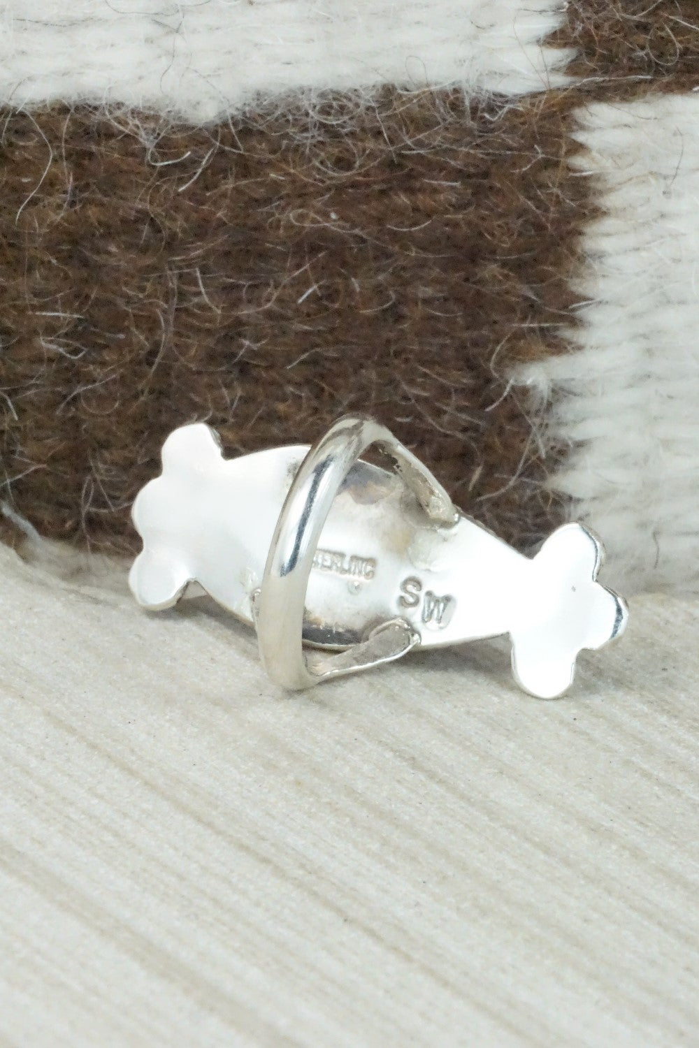 Spiny Oyster & Sterling Silver Ring - Selina Warner - Size 6