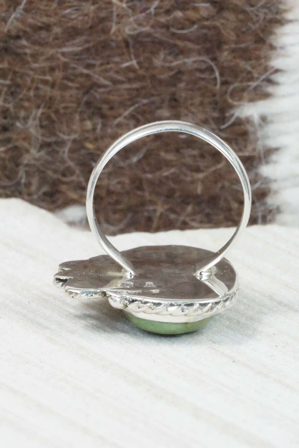 Turquoise & Sterling Silver Ring - Delbert Arviso - Size 8.75