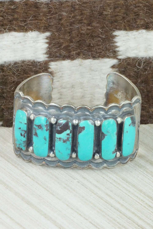 Turquoise and Sterling Silver Bracelet - Wallace Jr.
