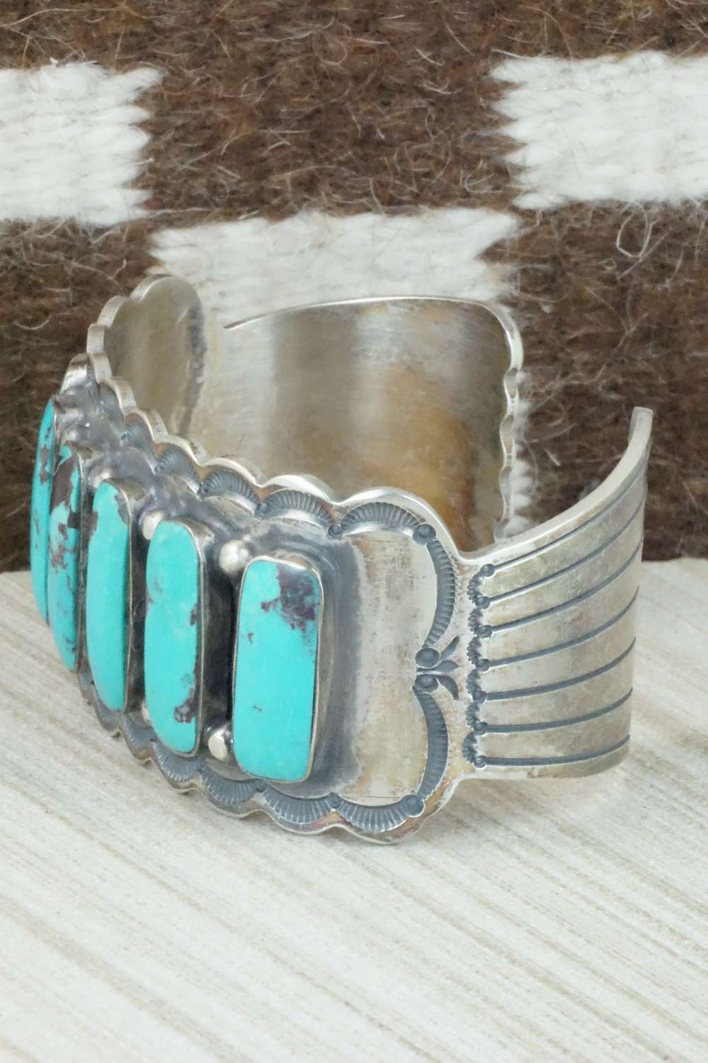 Turquoise and Sterling Silver Bracelet - Wallace Jr.