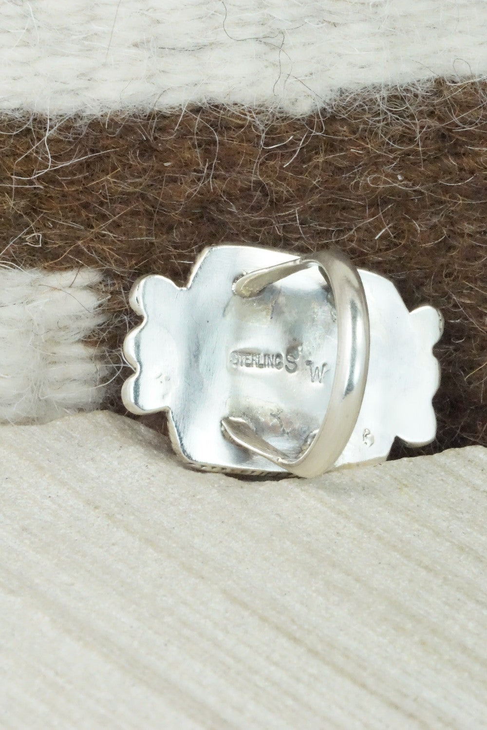 Spiny Oyster & Sterling Silver Ring - Selina Warner - Size 6