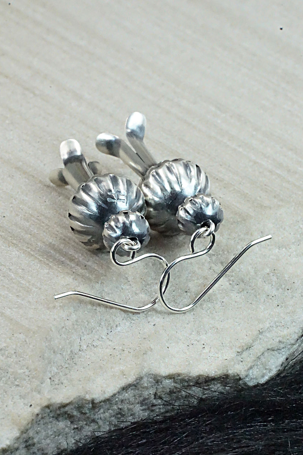 Sterling Silver Navajo Pearl Earrings - Tonisha Haley