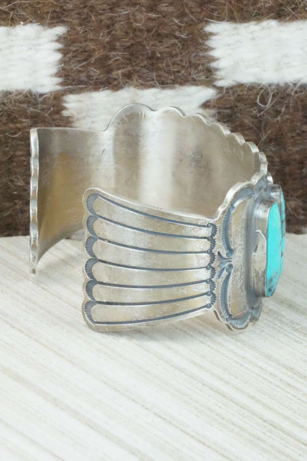 Turquoise and Sterling Silver Bracelet - Wallace Jr.