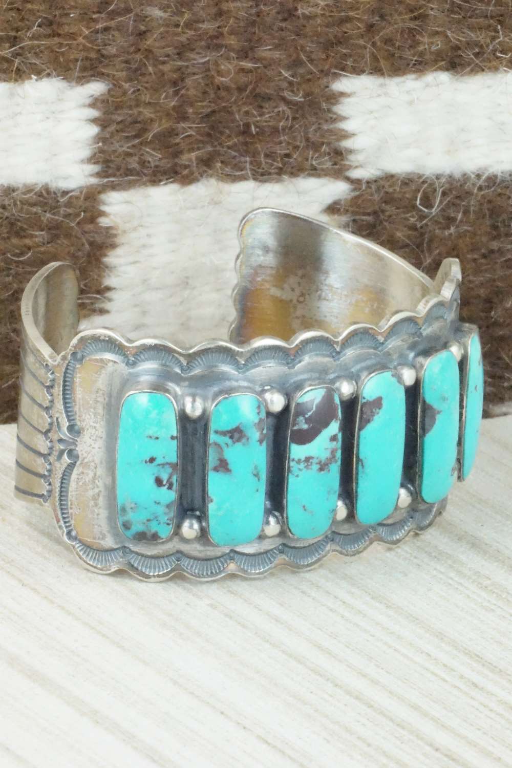 Turquoise and Sterling Silver Bracelet - Wallace Jr.