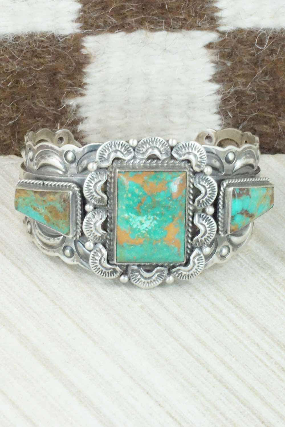 Turquoise and Sterling Silver Bracelet - Raymond Delgarito