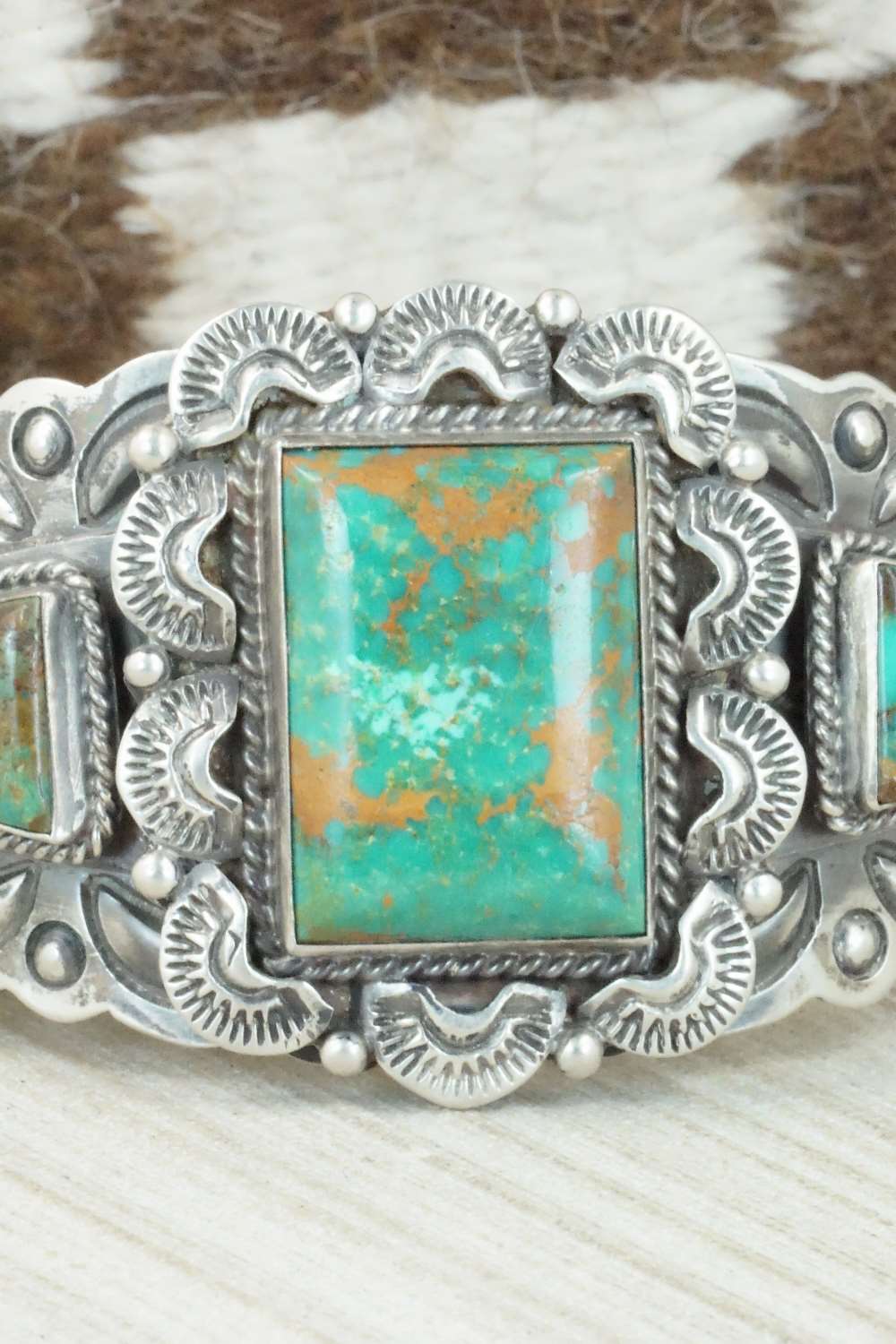 Turquoise and Sterling Silver Bracelet - Raymond Delgarito