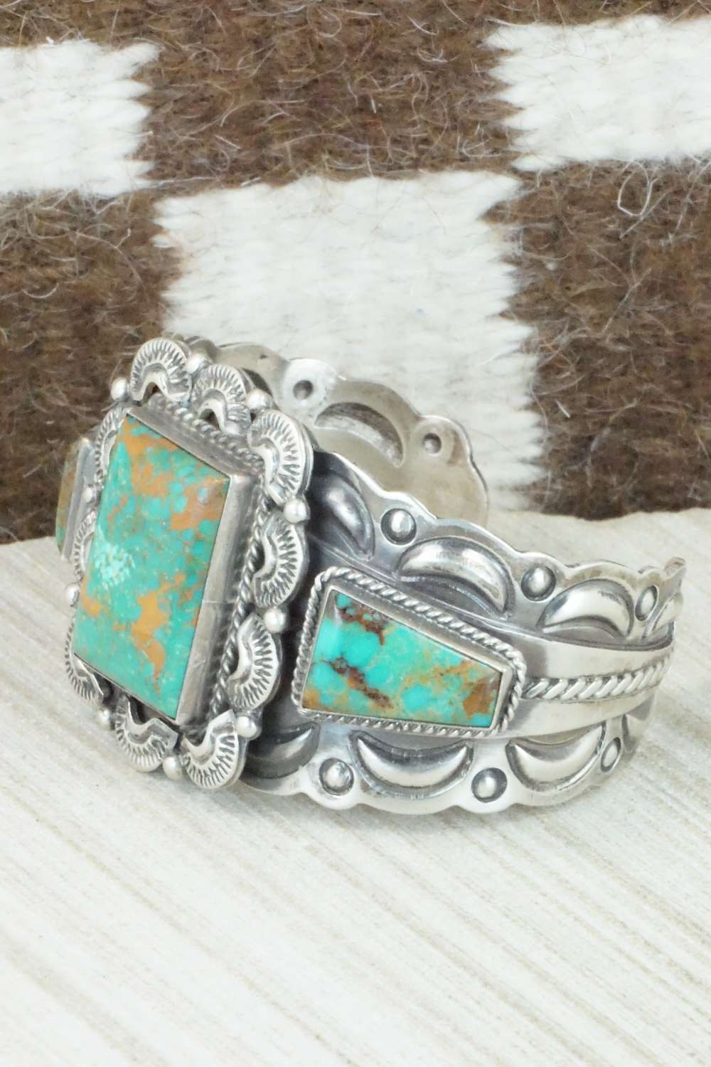 Turquoise and Sterling Silver Bracelet - Raymond Delgarito