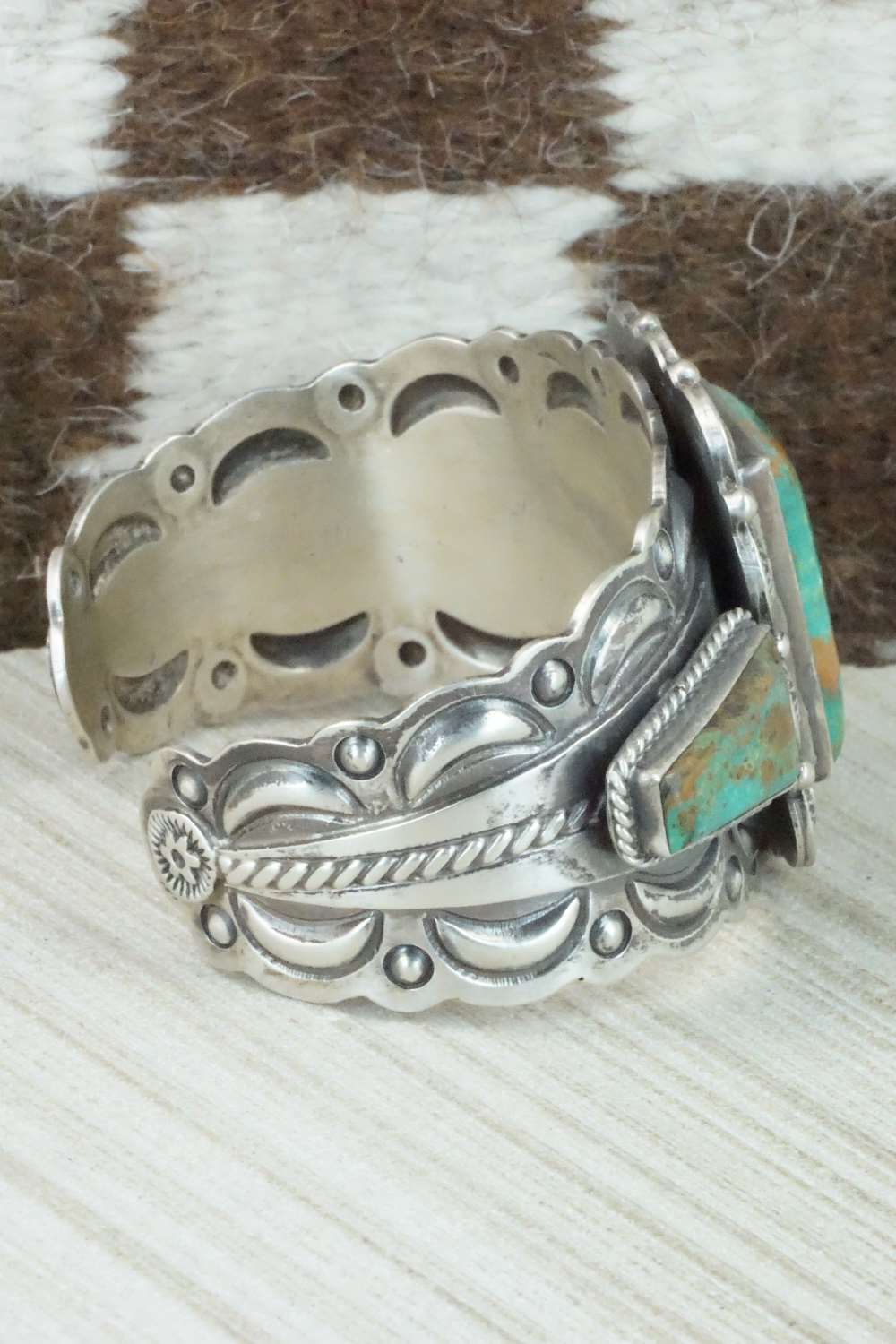 Turquoise and Sterling Silver Bracelet - Raymond Delgarito