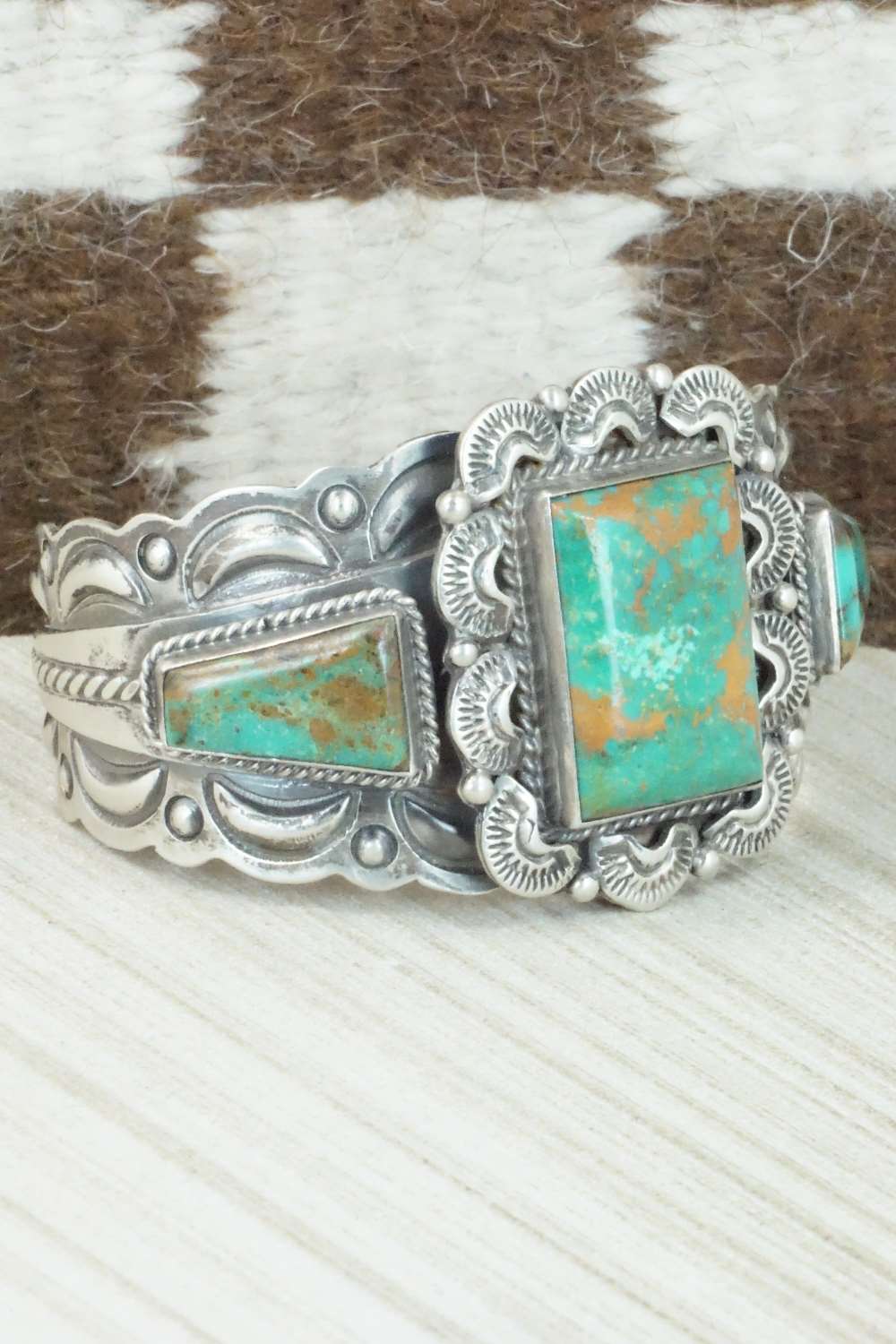 Turquoise and Sterling Silver Bracelet - Raymond Delgarito