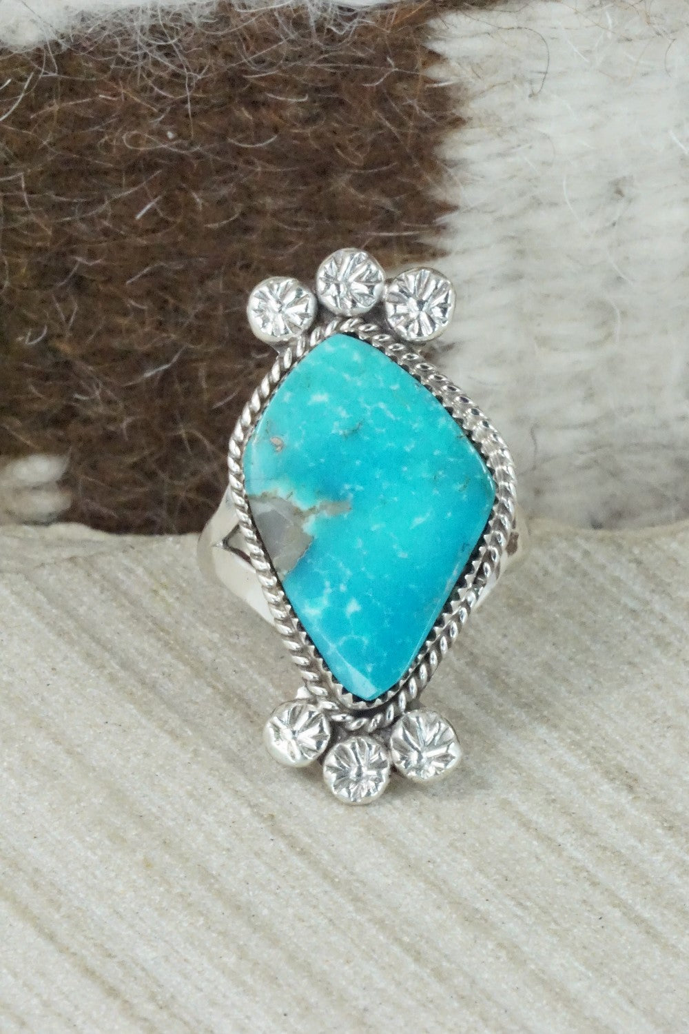 Turquoise & Sterling Silver Ring - Selina Warner - Size 7