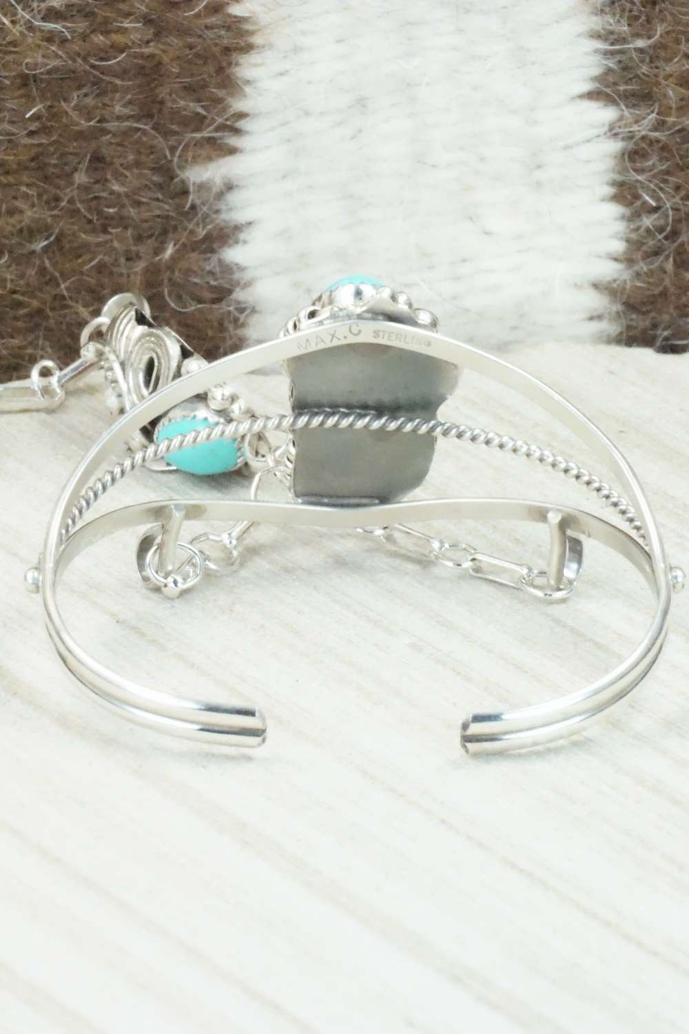 Turquoise & Coral Bracelet and Ring - Max Calladitto - Size 7.5