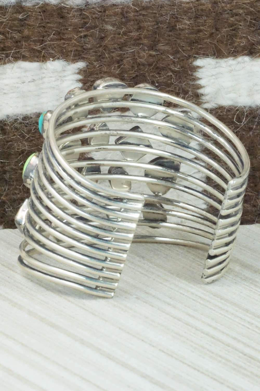 Multi Stone and Sterling Silver Bracelet - Navajo