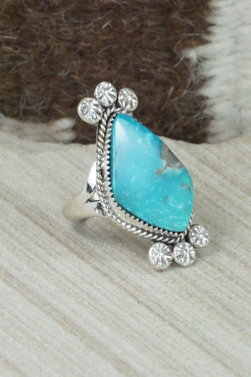 Turquoise & Sterling Silver Ring - Selina Warner - Size 7