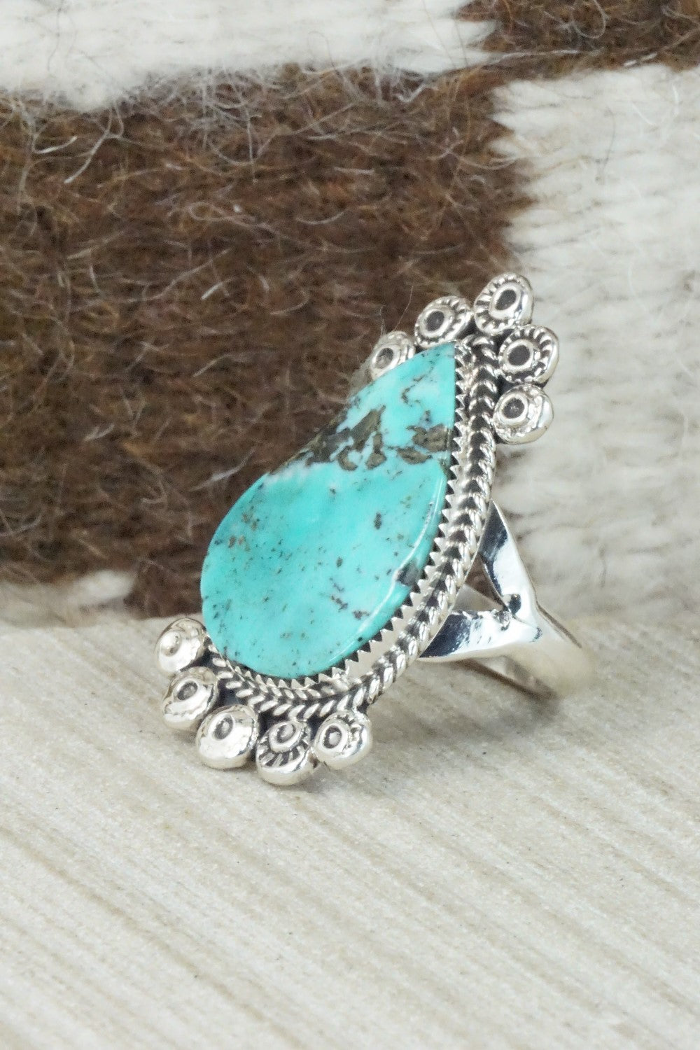 Turquoise & Sterling Silver Ring - Selina Warner - Size 6.75
