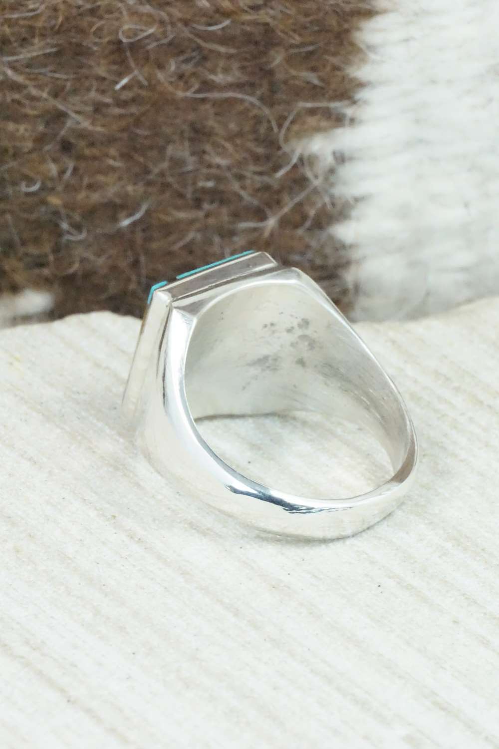 Multi Stone & Sterling Silver Ring - Herbert Kallestewa - Size 9.75