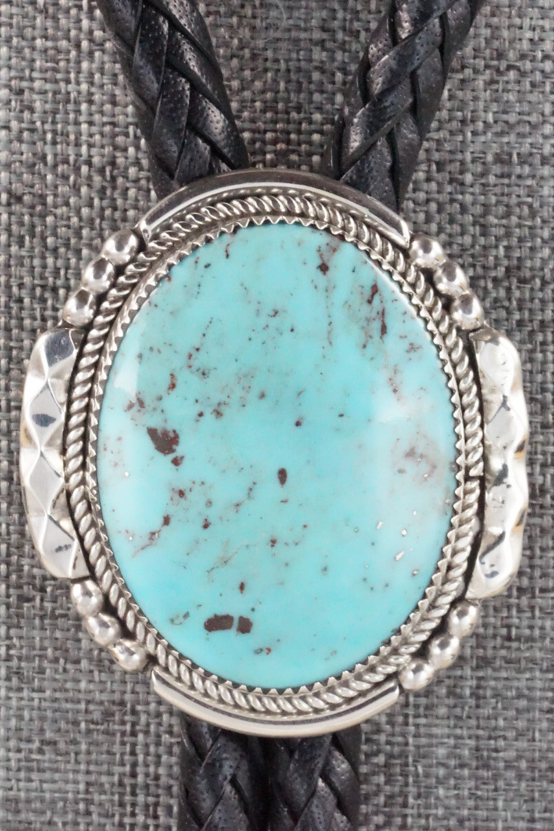 Turquoise & Sterling Silver Bolo Tie - Kenny Calavaza