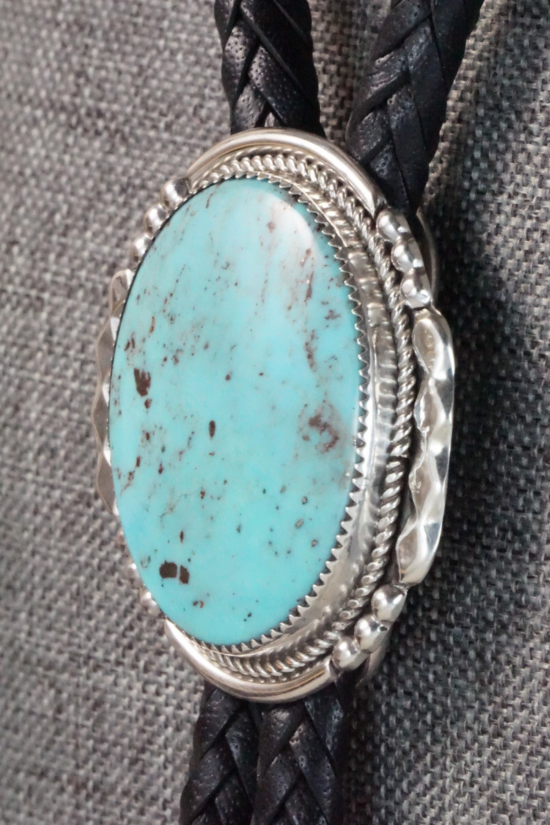 Turquoise & Sterling Silver Bolo Tie - Kenny Calavaza