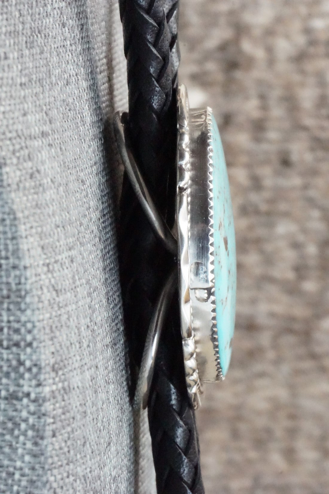 Turquoise & Sterling Silver Bolo Tie - Kenny Calavaza