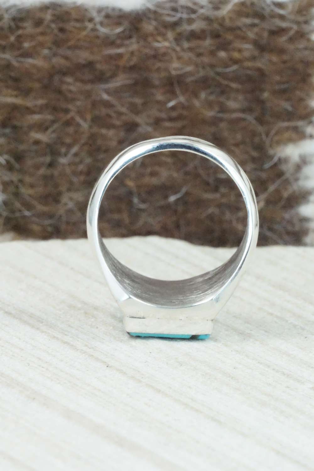 Multi Stone & Sterling Silver Ring - Herbert Kallestewa - Size 9.75