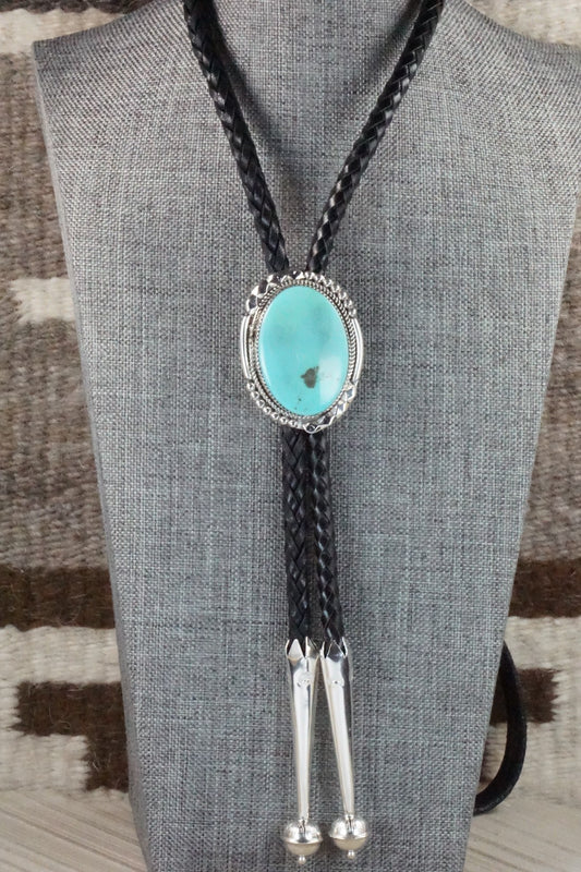 Turquoise & Sterling Silver Bolo Tie - Kenny Calavaza