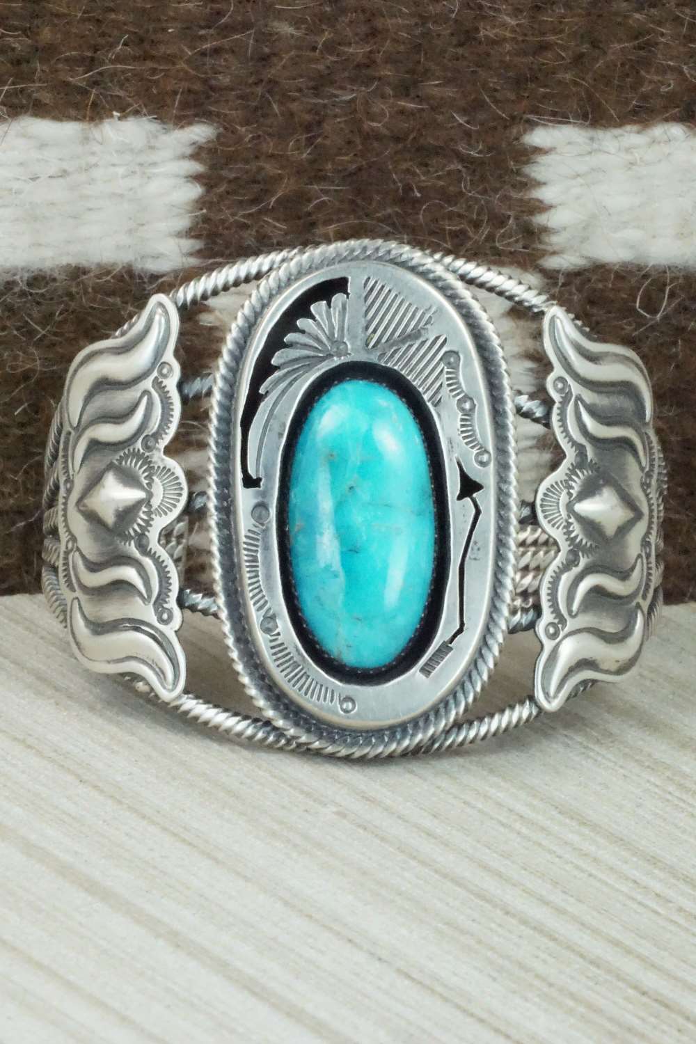 Turquoise and Sterling Silver Bracelet - Navajo